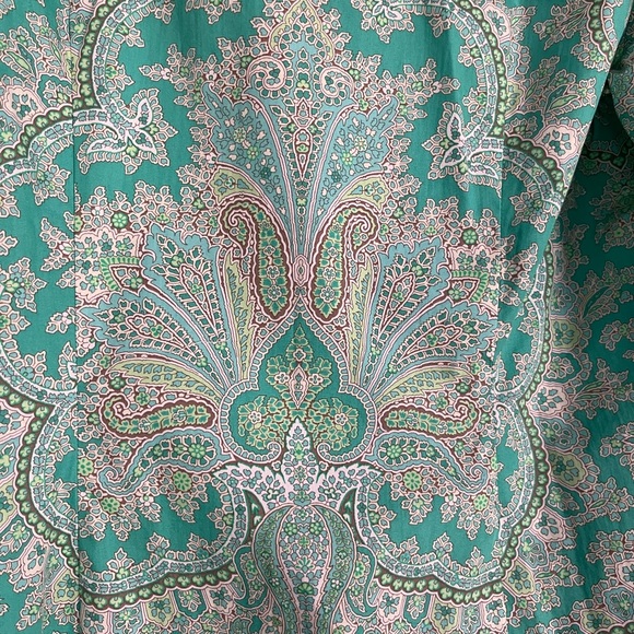 J. Crew Collection 2021 Turquoise Damask Oxford -NWT - Picture 6 of 9